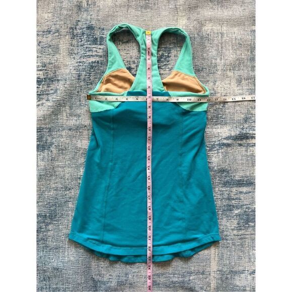 Lululemon Inner Strength Athletic Tank Top in Oasis River Rock Aqua Teal Size 4 - Picture 6 of 6